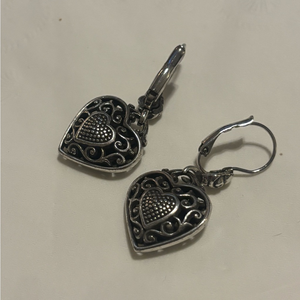 Reno Heart Leverback Earrings - Picture 3 of 3